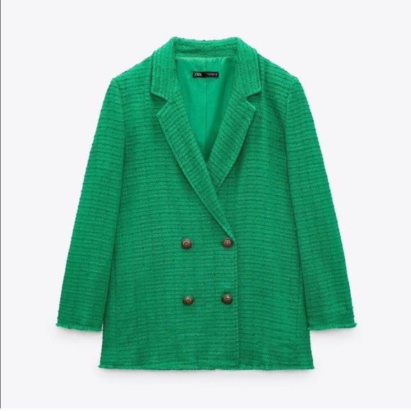 Zara textured double breasted blazer - Picture 3 of 6